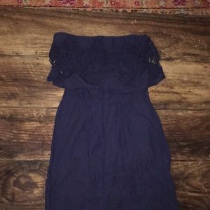 Strapless eyelet dress